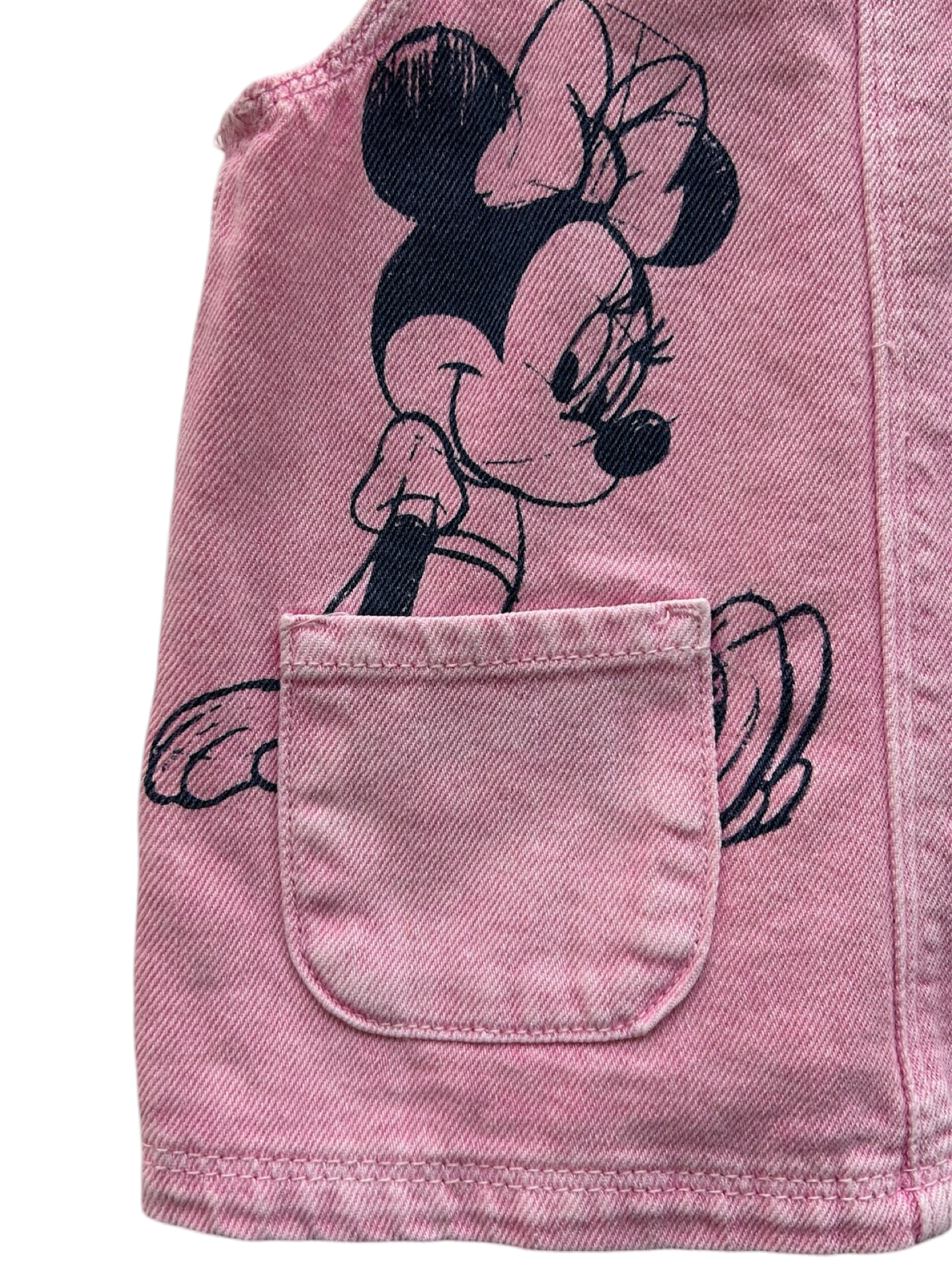 9M-12M Baby Girls Zara Disney Minnie & Mickey Mouse Print Overall Dress.