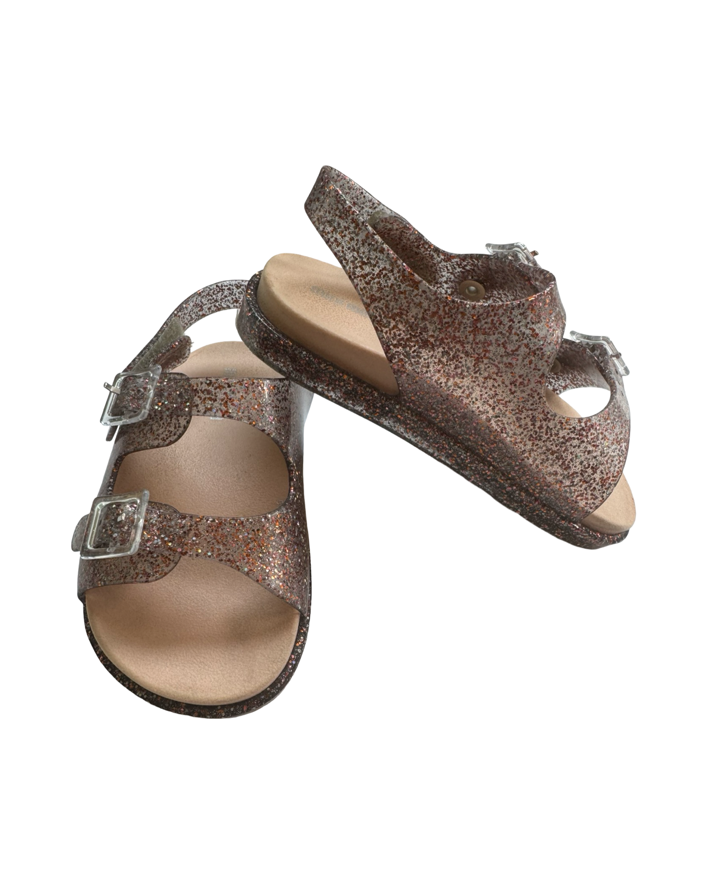 8C Mini Melissa Pink / Rose Gold Multi Glitter Sandals Size 8 / Euro 24