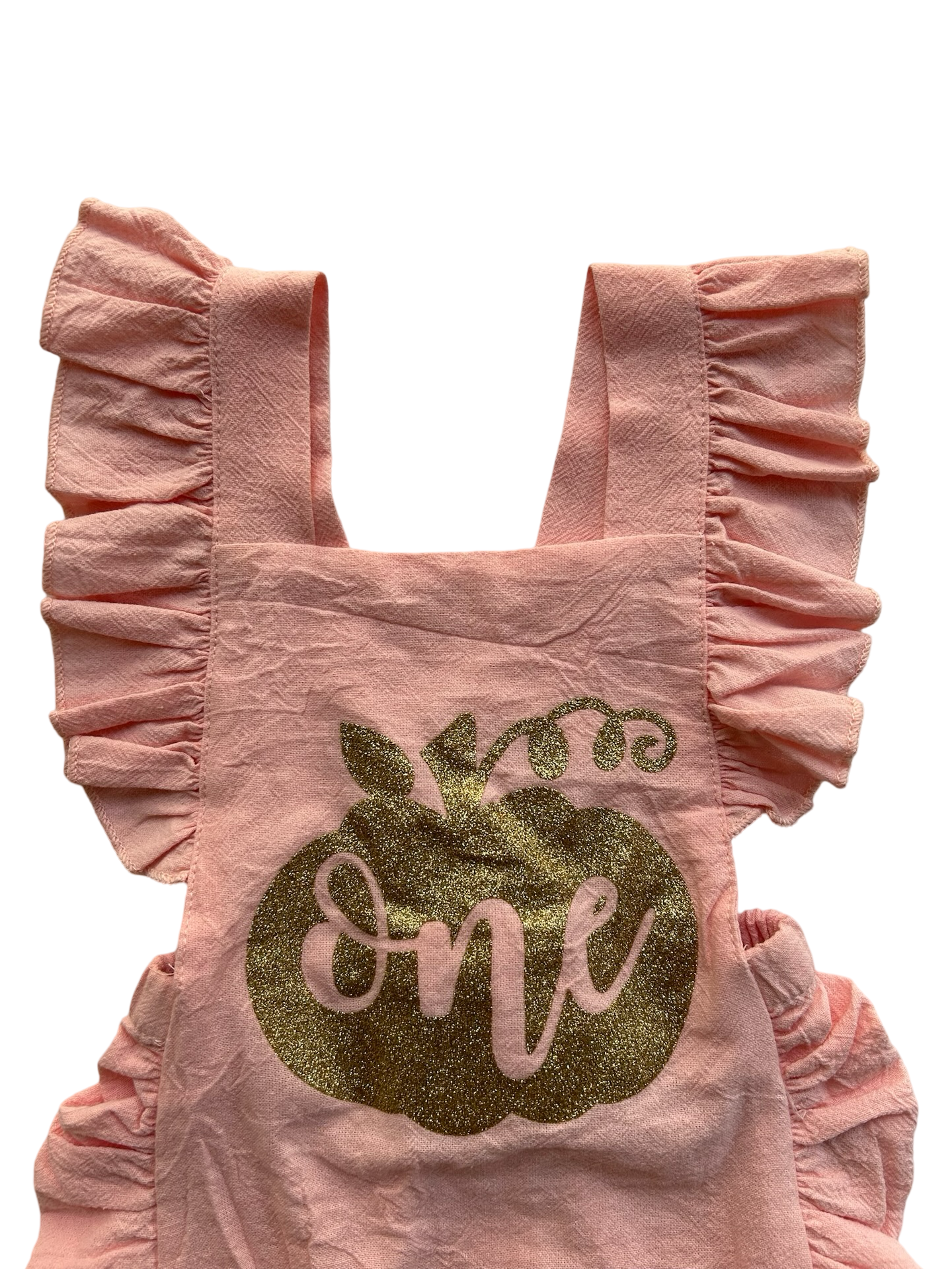 12M Baby Girl Pink One 1st Birthday Pumpkin Bubble Romper