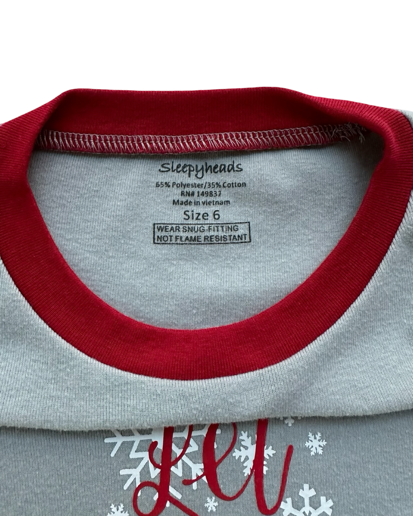 6T Toddler Girls Sleepyheads Christmas Pajama Only Top.