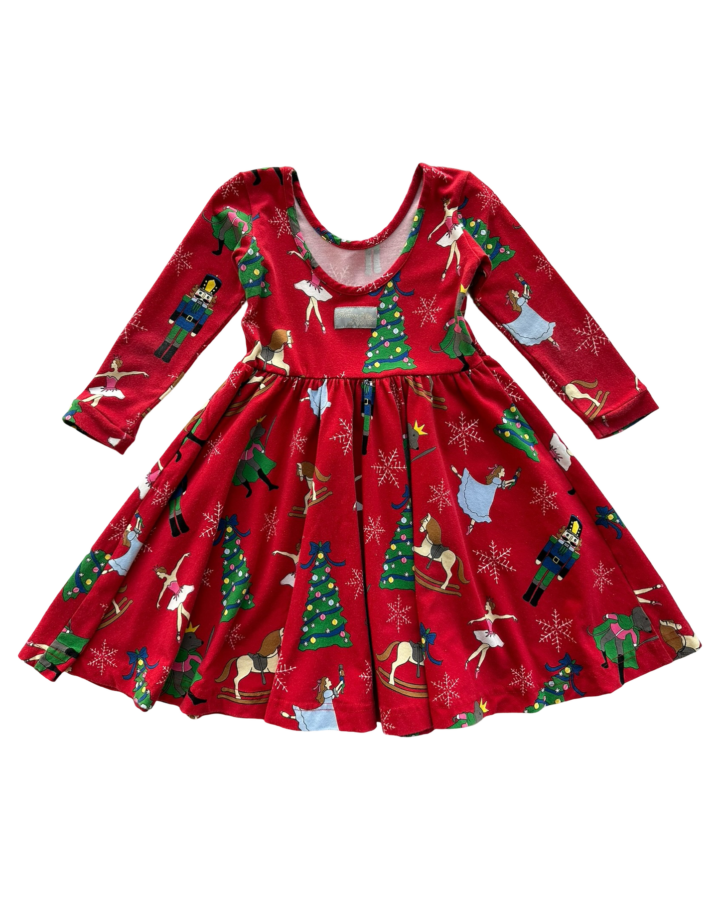 4T - 5T Toddler Girls Eleanor Rose Christmas Joy Holiday Long Sleeve Knit Dress