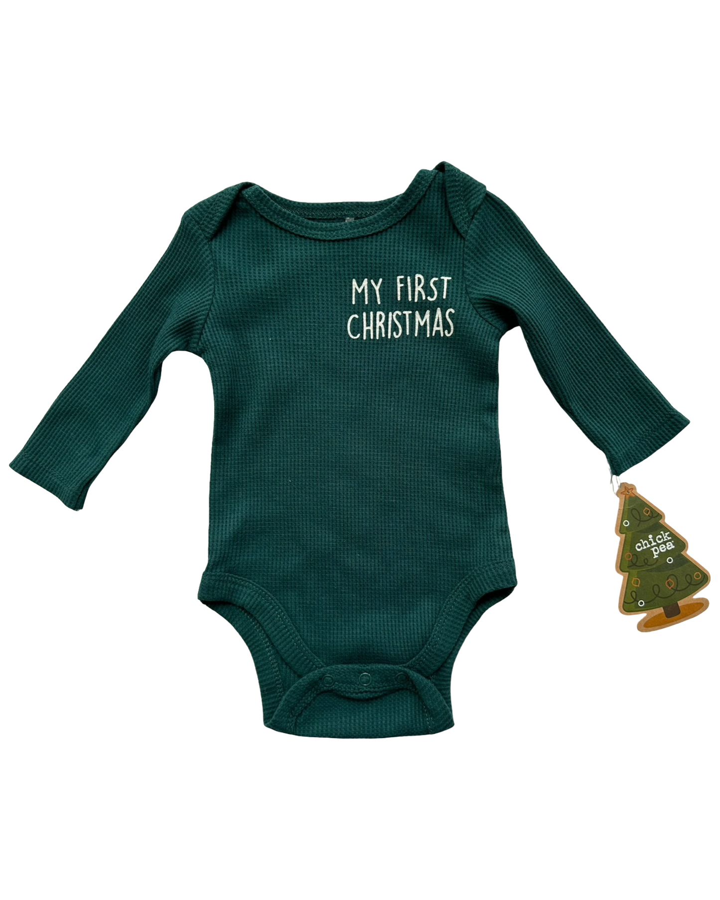 0-3M New Born Baby Boy ChickPea My First Christmas 3 Pieces Set Pajama NWT.