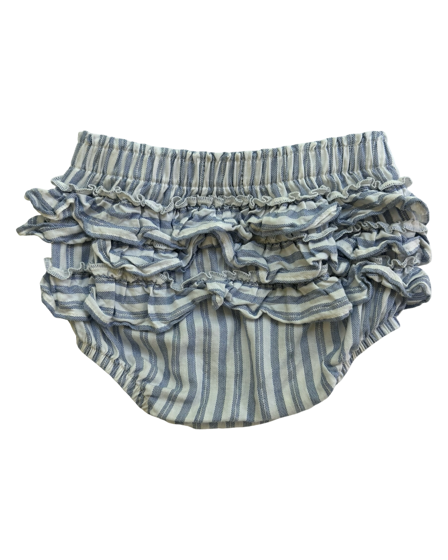6M-9M Baby Girls Cat & Jack Baby Striped, Ruffled Top / Bloomers 2 Piece Set.