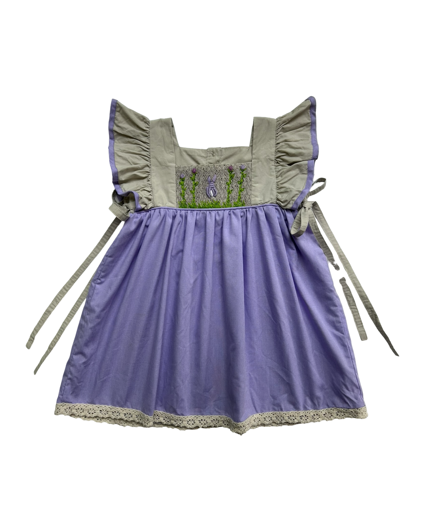 12M Baby Girls Nola Smocked Ruffle Sleeves Embroidered Dress