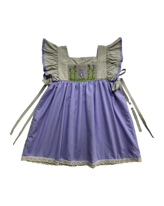 12M Baby Girls Nola Smocked Ruffle Sleeves Embroidered Dress