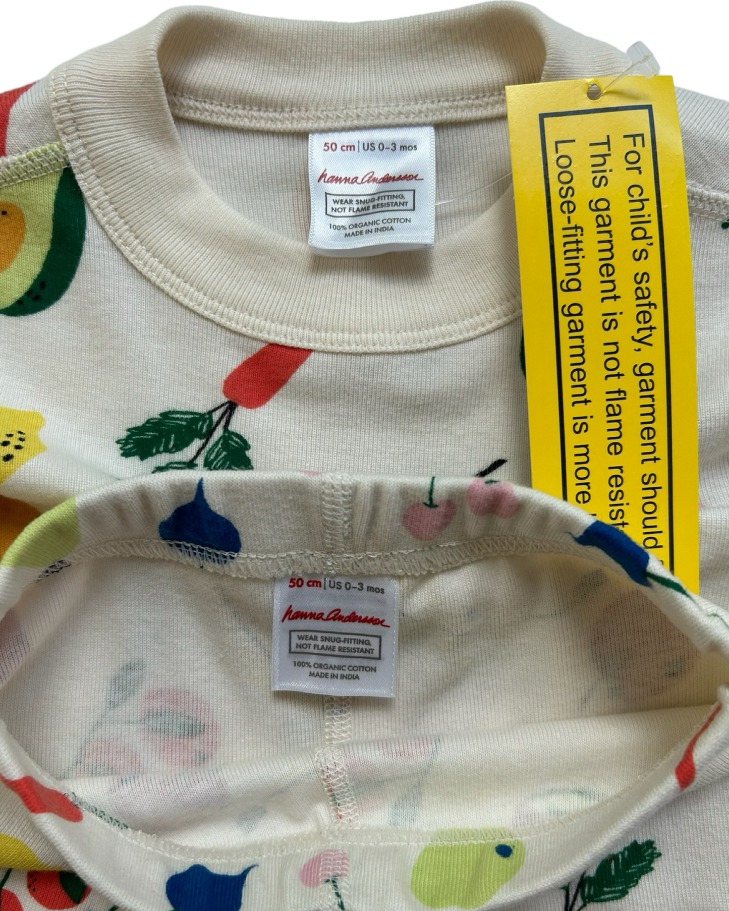 0-3M Baby Girl Hanna Andersson Long Sleeve Fruit & Veggie PJs