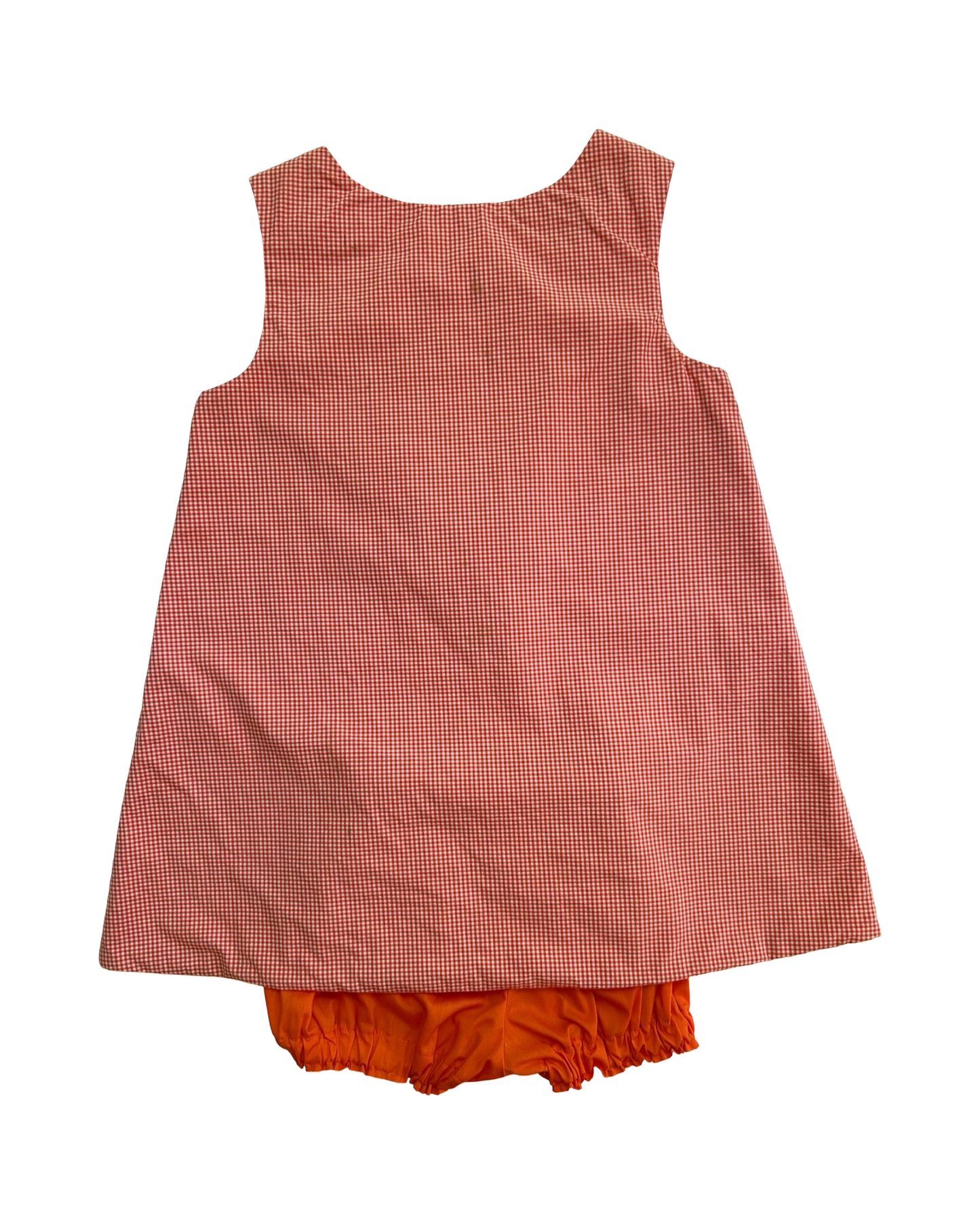 3T Toddler Girls Clemson Gingham Dress / Bubble Short 2 Piece Set.