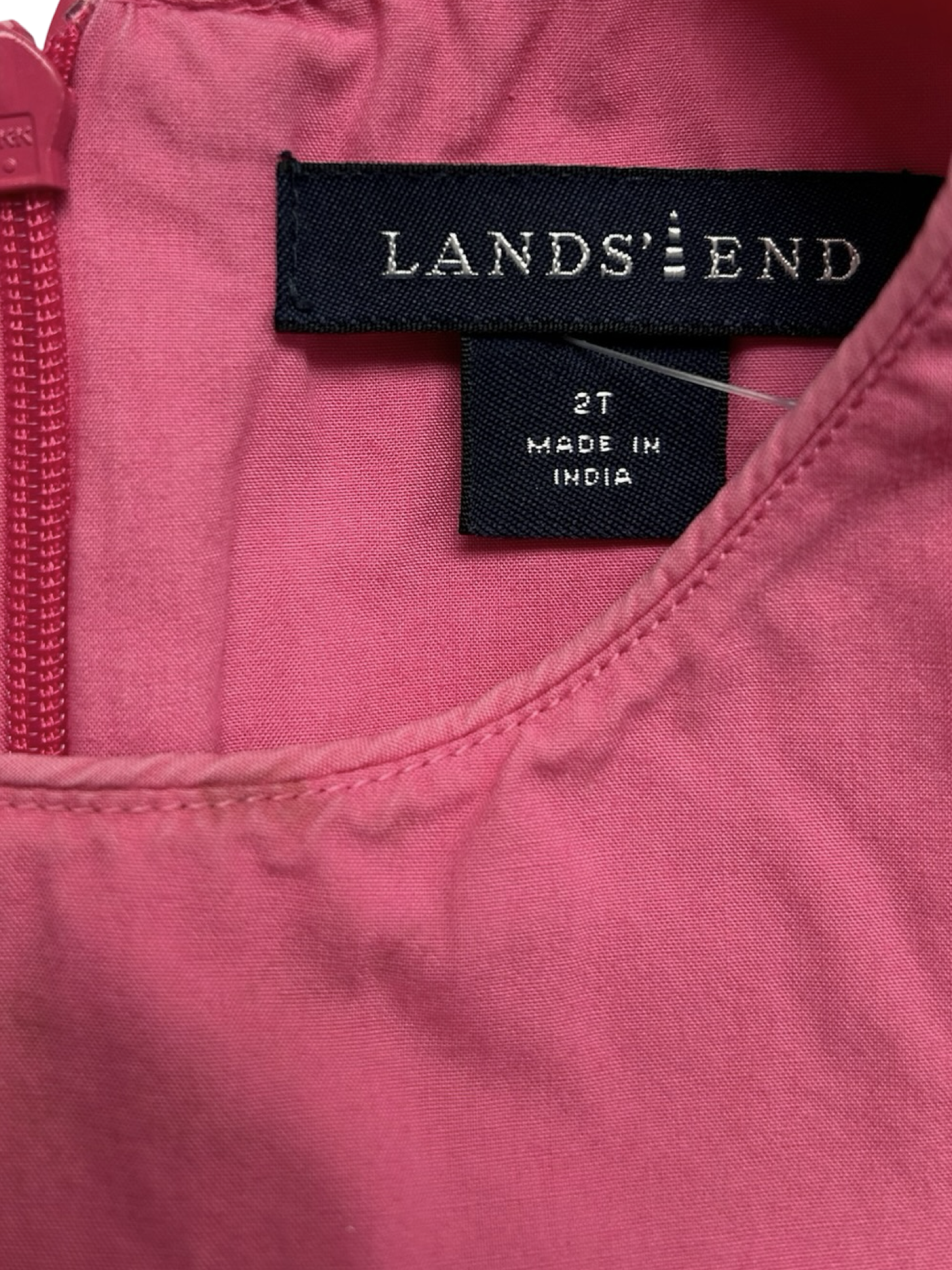 2T Toddler Girls Lands’ End Embroidered Sleeveless Dress