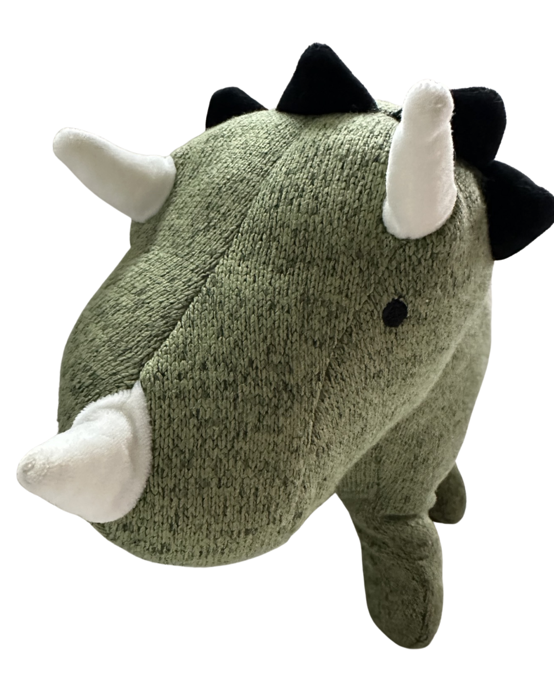 21” Pillowfort Green Knit Triceratops Dinosaur Throw Pillow