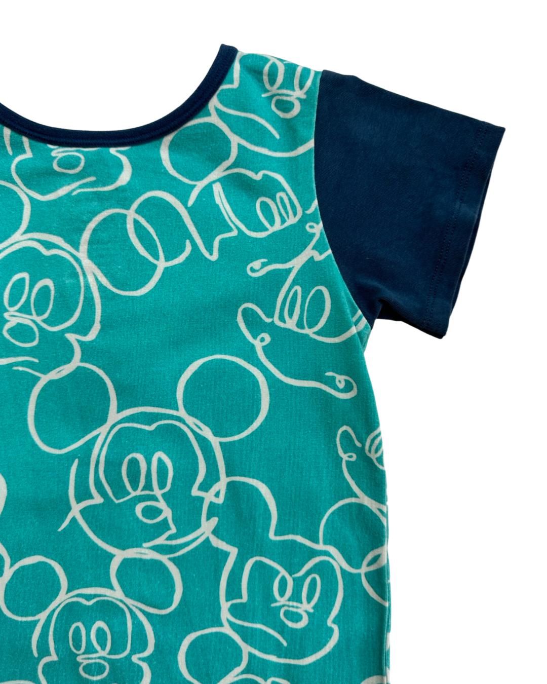 18-24M Baby Boy RAGS to Raches Limited Edition Aqua Disney Mickey Mouse Doodle Romper