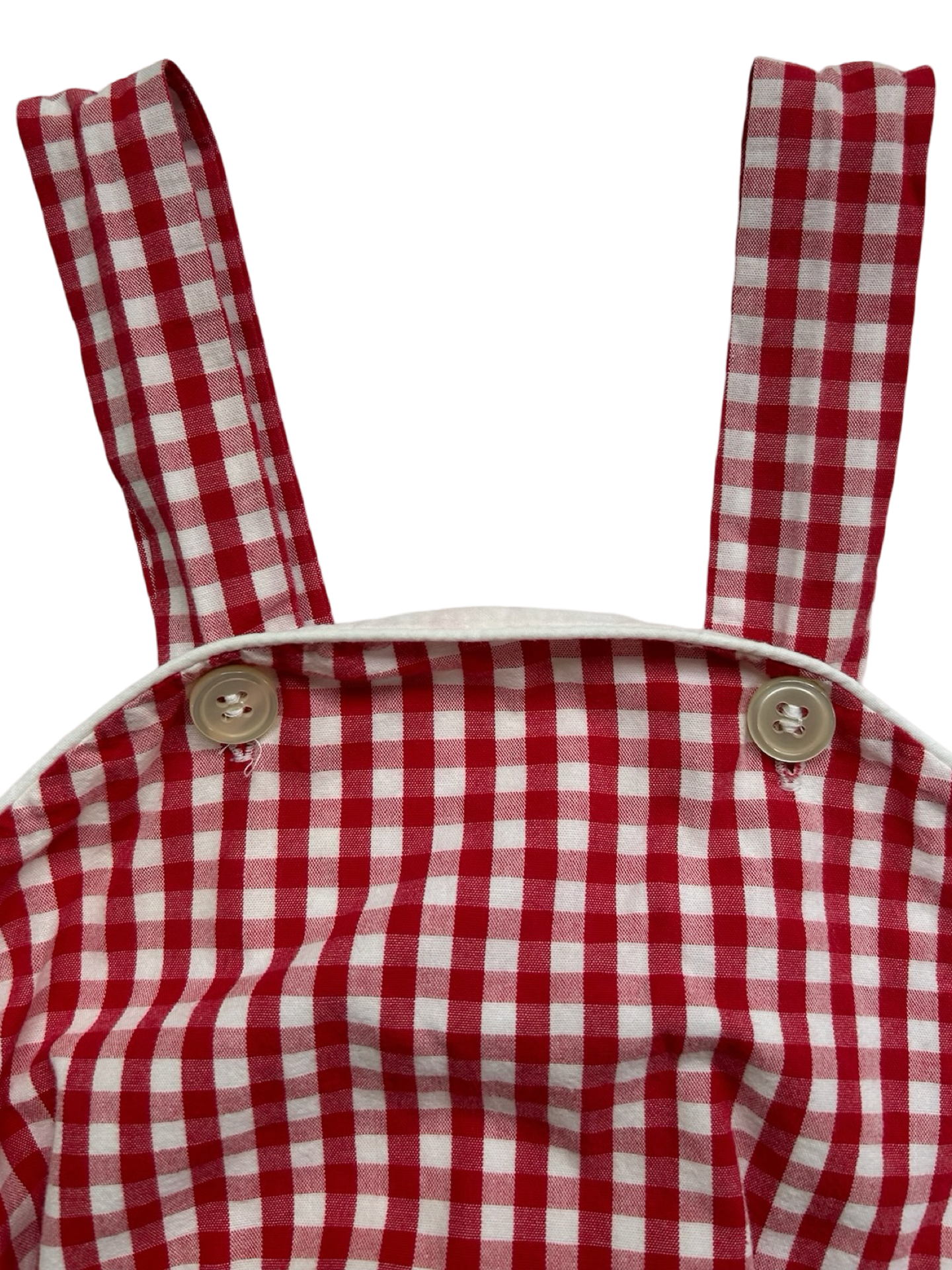 6M Baby Girl’s / Boy’s (UNISEX) Kayce Hughes Red Gingham Bubble Romper.
