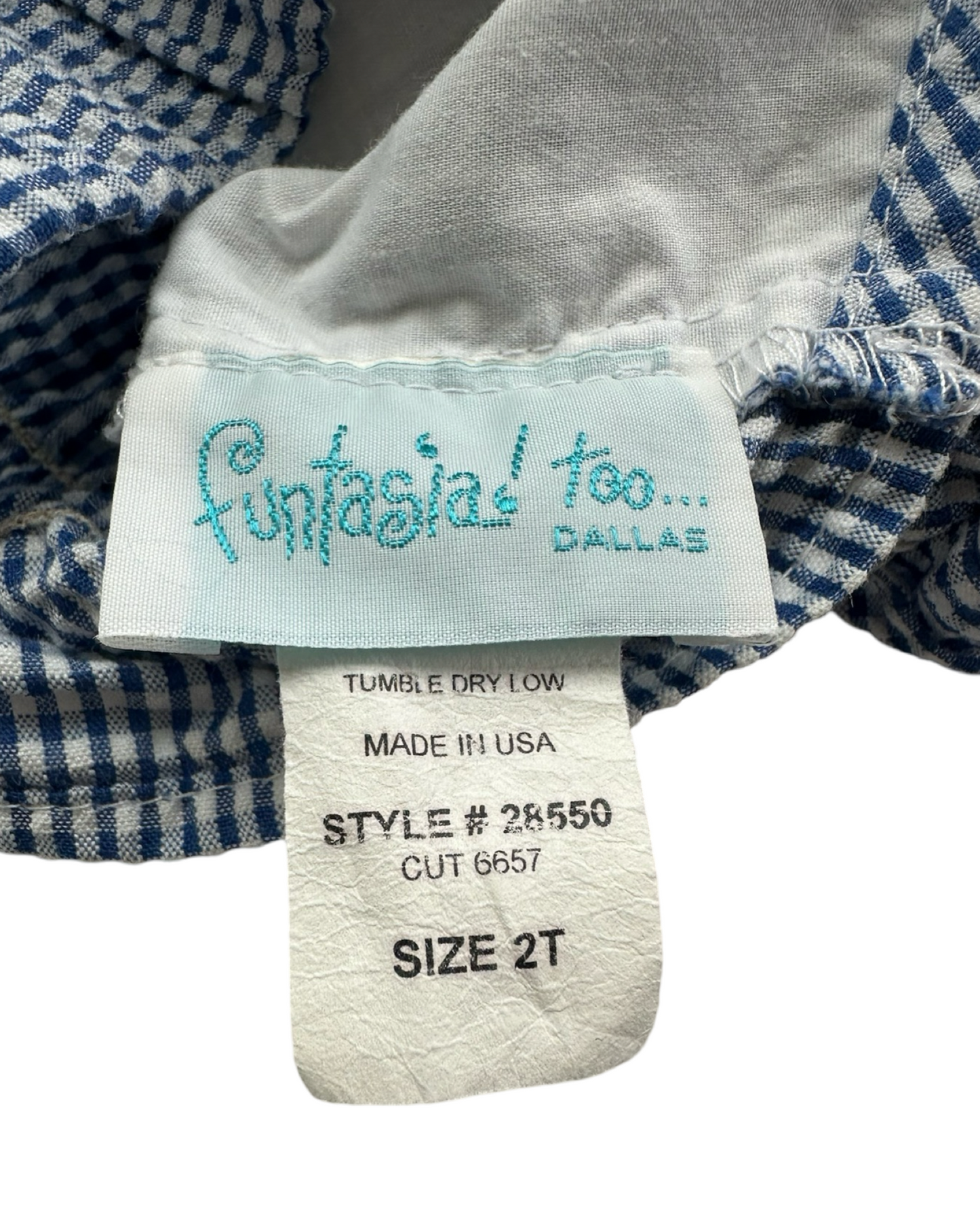 2T Toddler Girl Funtasia! Too.. Blue Gingham Seersucker American Crab One Piece Swim Sun Suit