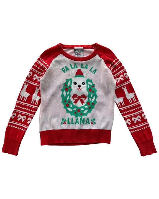 XS 4T-5T Toddler Holiday Sweater FA LA LA LA Llama Christmas Pullover Sweater