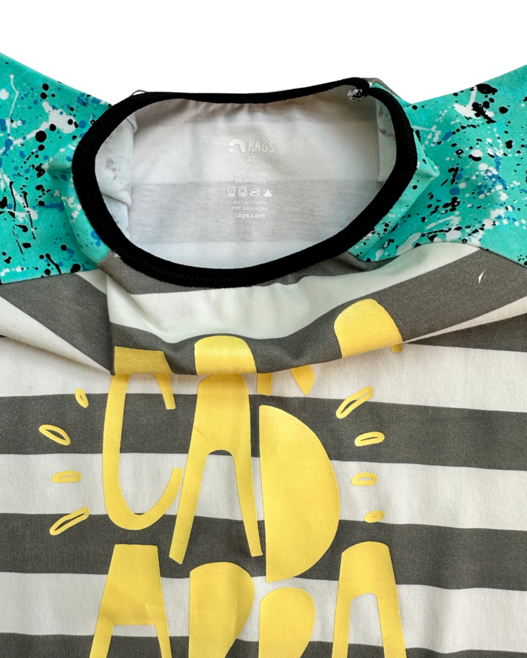 2T Toddler Boy / Girl RAGS to Raches Abracadabra Gray Striped Shortie Romper