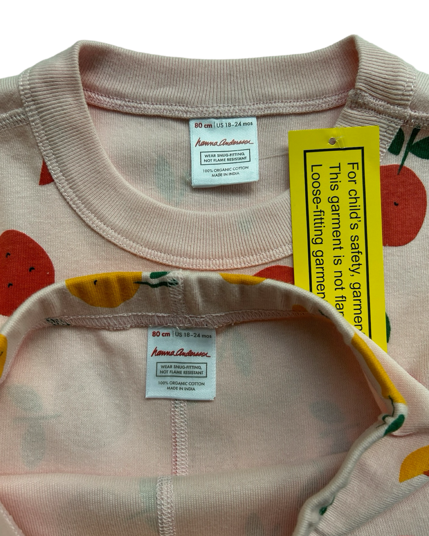 18M-24M Baby Girl Hanna Andersson Long Sleeve Fruit Tangerine PJs