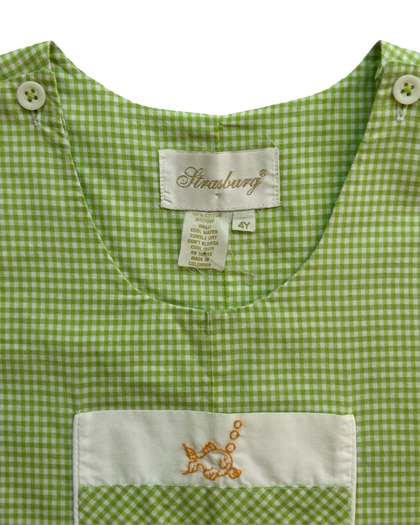 4T Toddler Boys Strasburg  Gingham Fish & Bubbles Shortall Jon Jon Romper