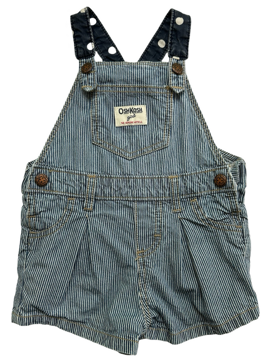18M Baby Boys OshKosh B’Gosh Striped / Dots Jean Overall Short Carpenter Romper.
