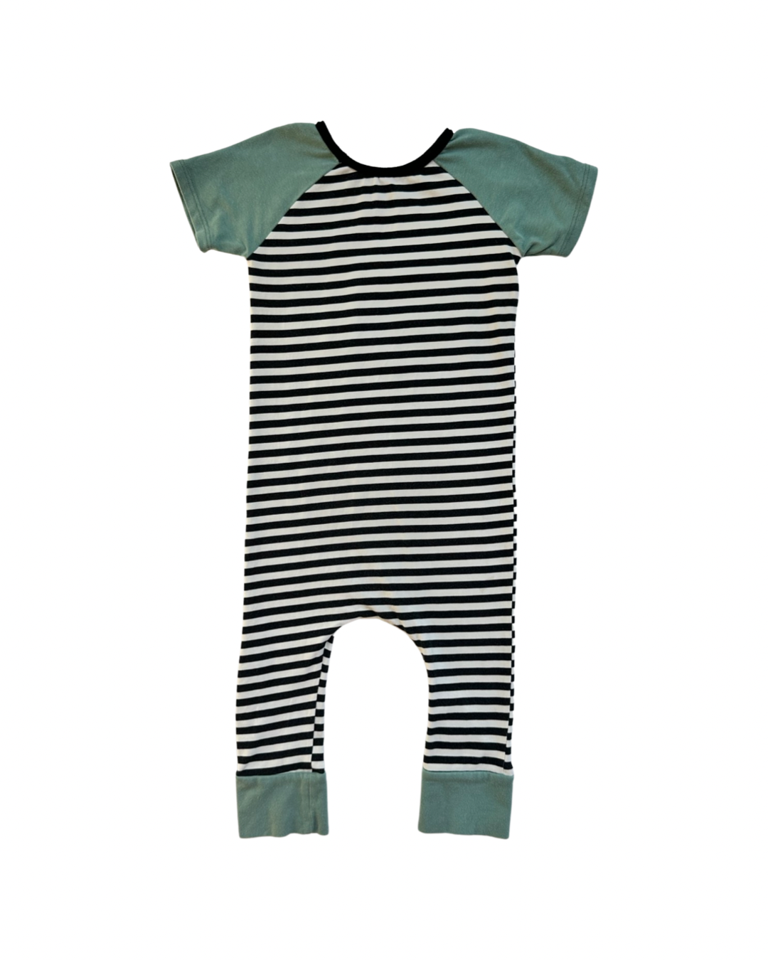 18-24M Baby Boy RAGS to Raches Black & White Striped Romper