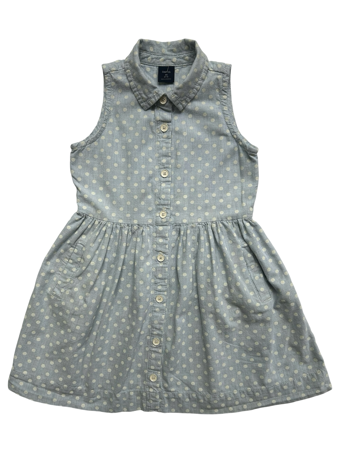 4T -5T Years Toddler Girls Gap Kids Polka Dots Sleeveless Dress.