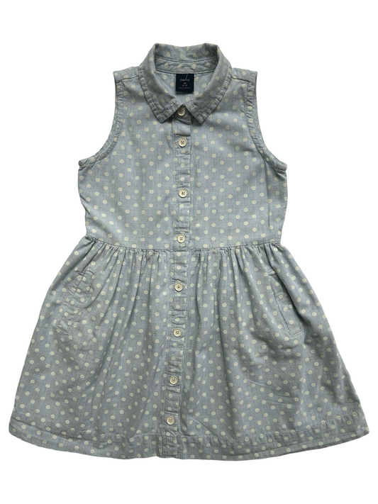 4T -5T Years Toddler Girls Gap Kids Polka Dots Sleeveless Dress.