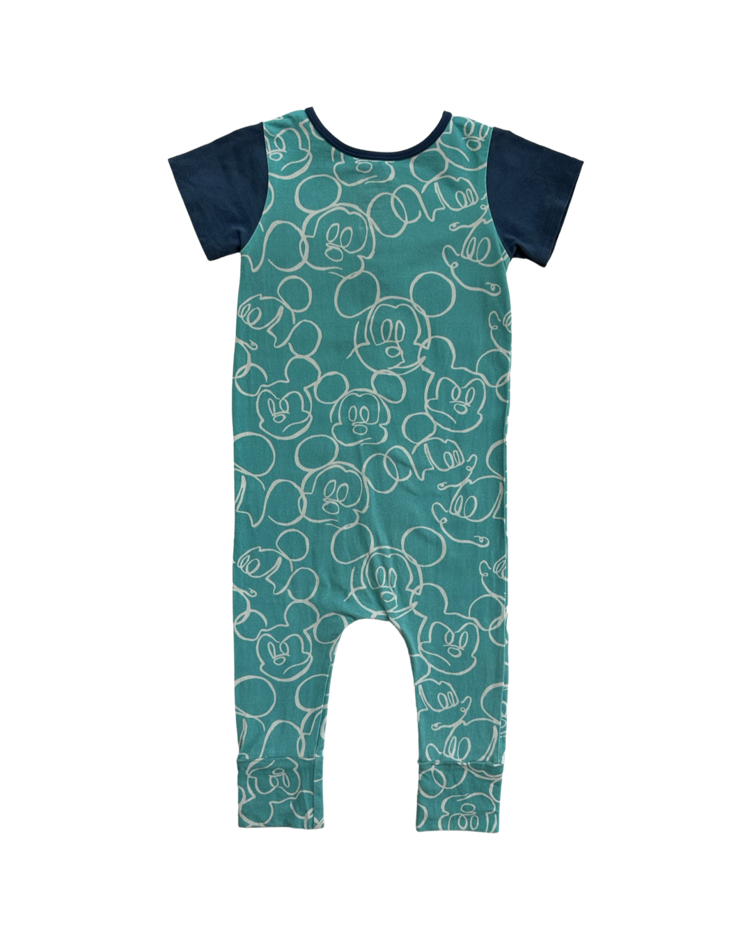 18-24M Baby Boy RAGS to Raches Limited Edition Aqua Disney Mickey Mouse Doodle Romper