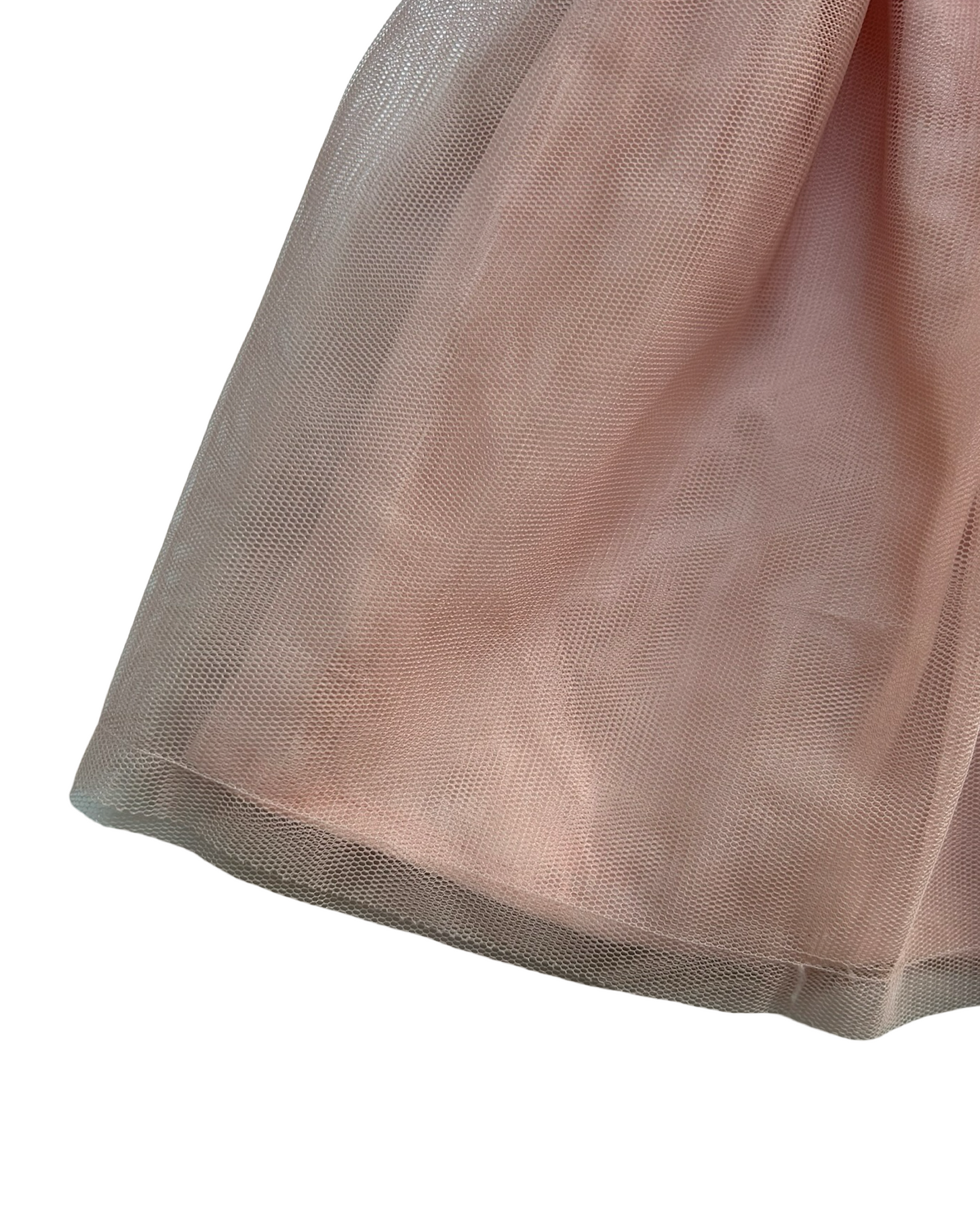 100CM - 4T Toddler Girls Hanna Andersson Tutu Twirl Skirt Soft Tulle Peach With Shimmery Elastic Gold Waistband.