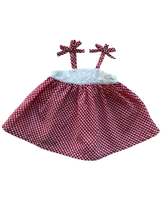 9M Baby Girl Crown & Ivy Red Eyelet Gingham Top Tank