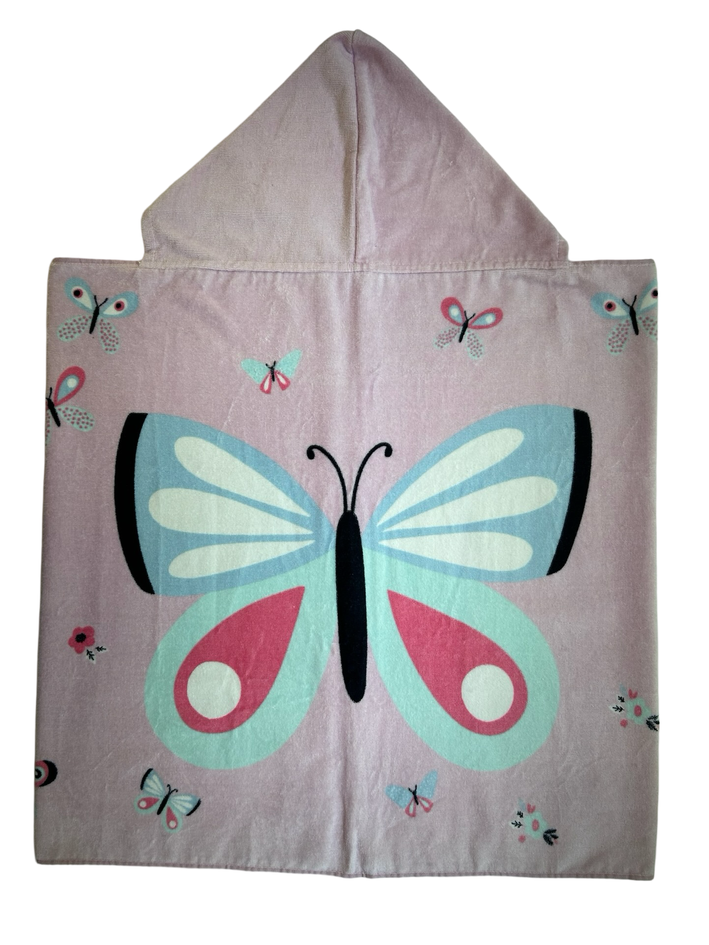 Caro Kids Bath Hooded Towel Butterfly Print 24” x 48” / NWT