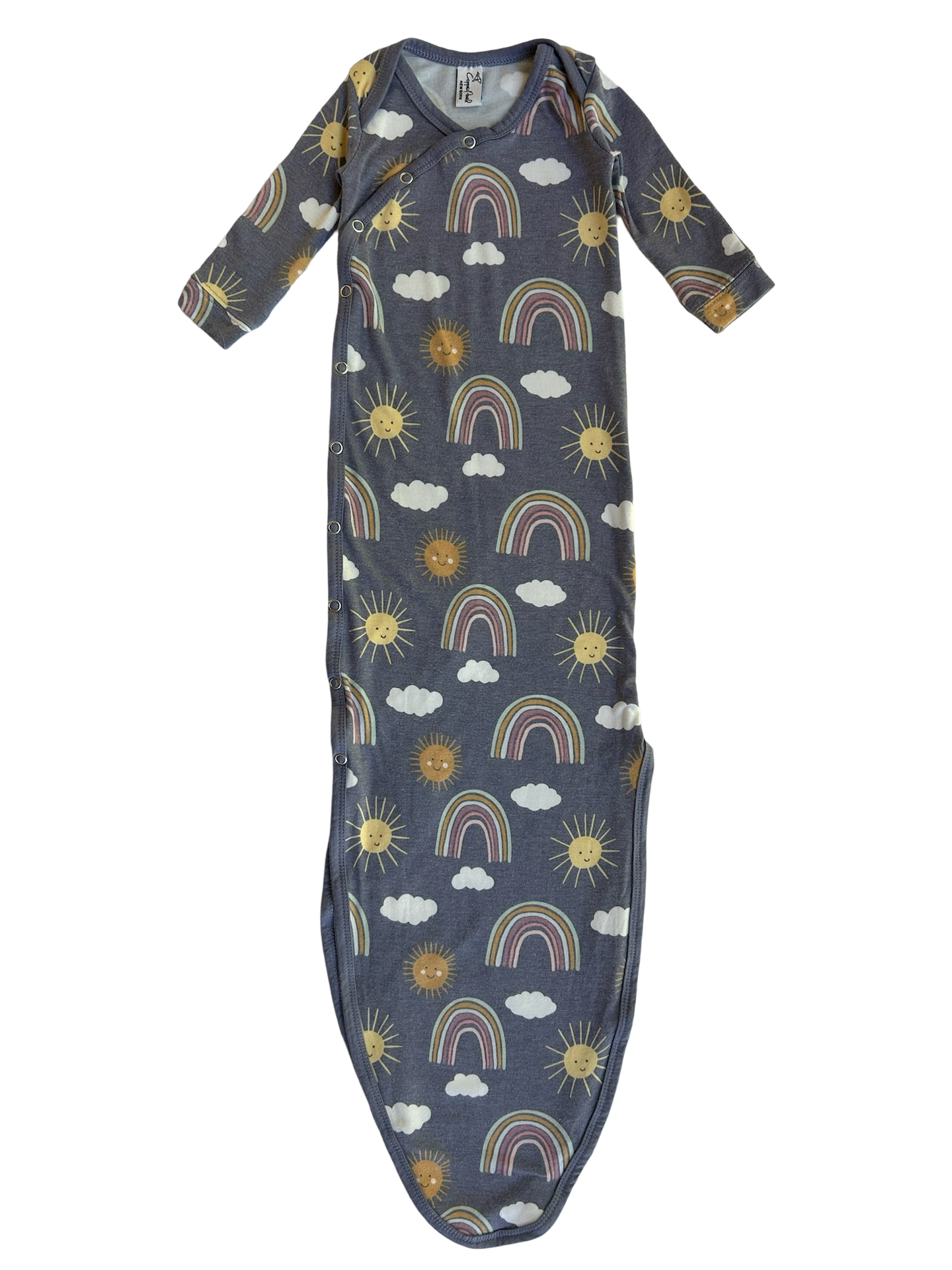 Newborn Baby Girl Copper Pearl Rainbow Gown / Sleeper