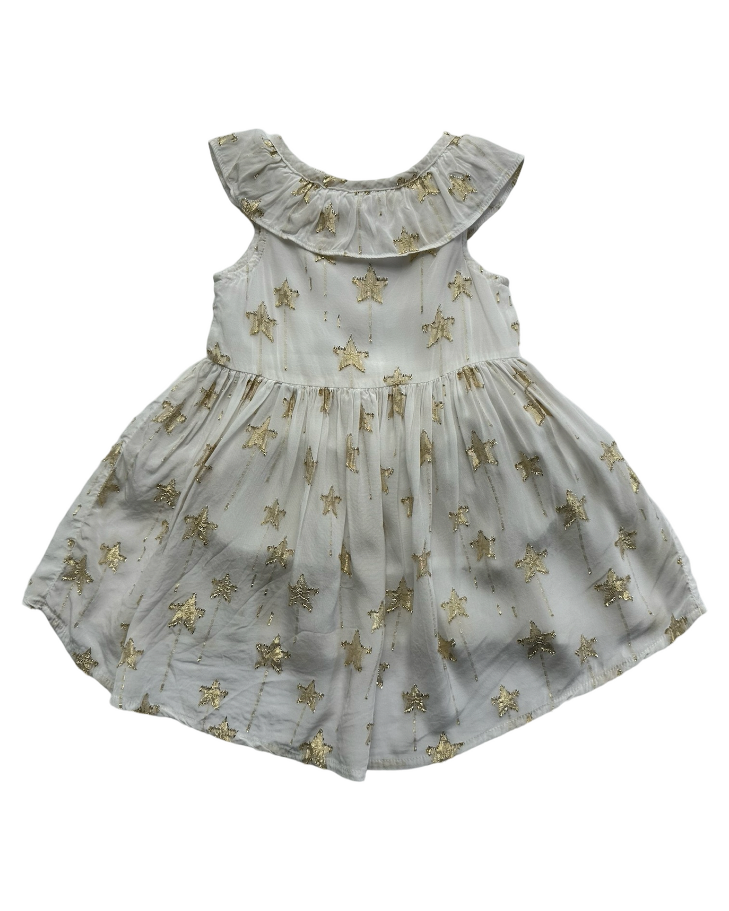 12M Baby Girl OshKosh Genuine Kids Gold Star White Patriotic Dress