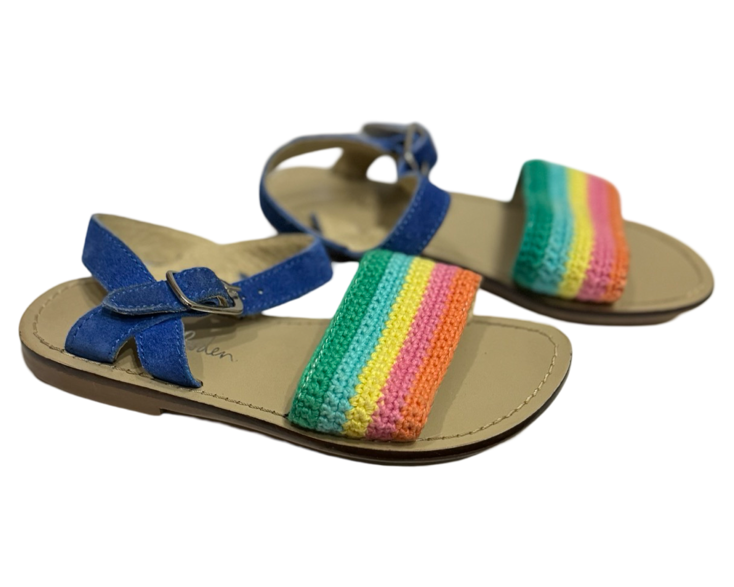 Mini Boden Rainbow Crochet Knit Toddler Sandals Size 26 / US 9