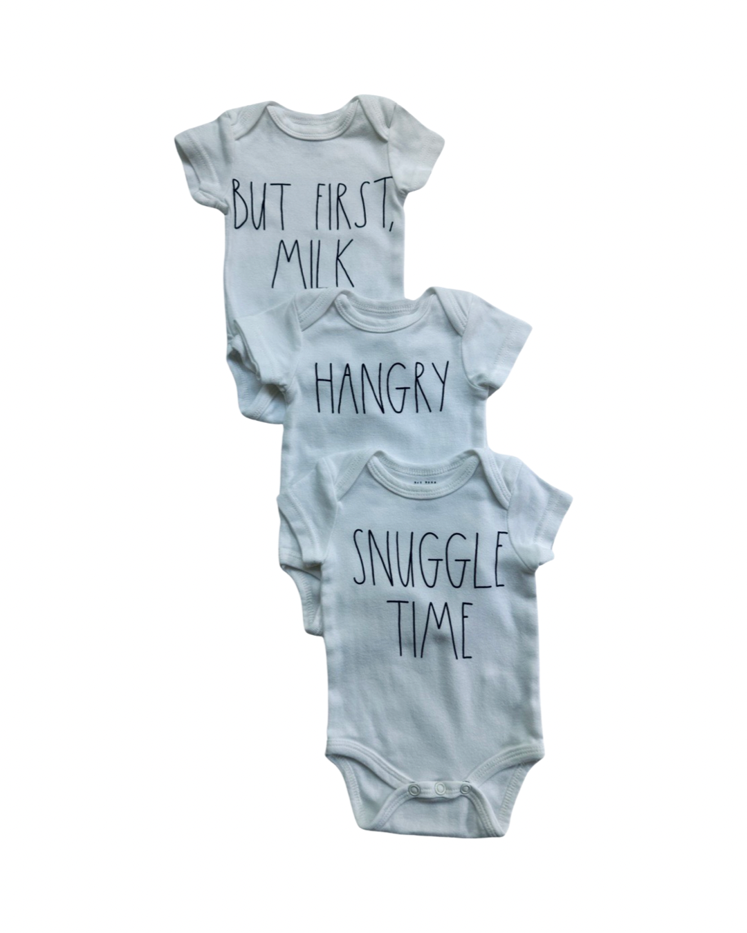 0-3M Baby Boy / Girl Rae Dunn White Onesies