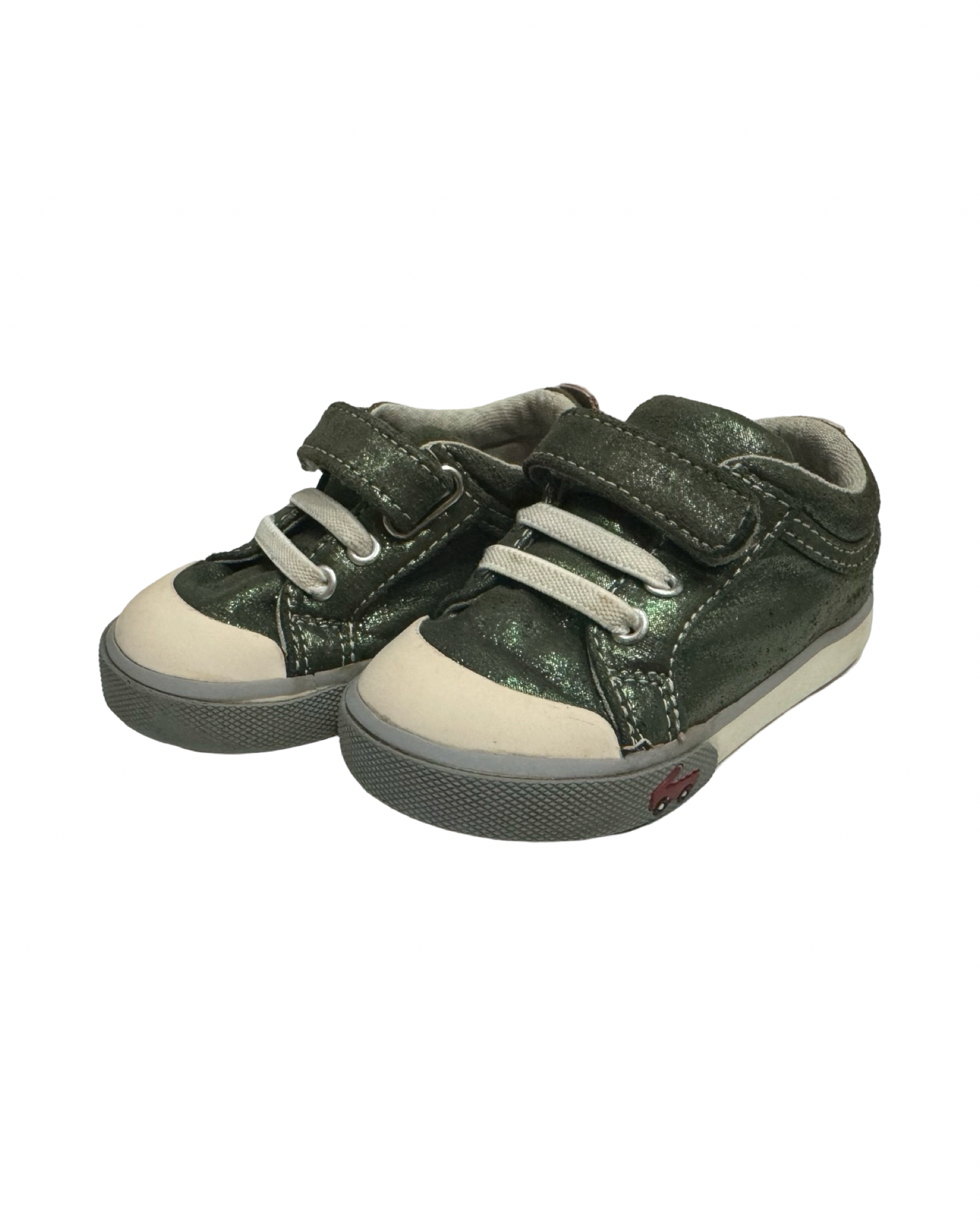 5C Toddler Girl Green Metallic Oil Spill Shimmer See Kai Run Shoes