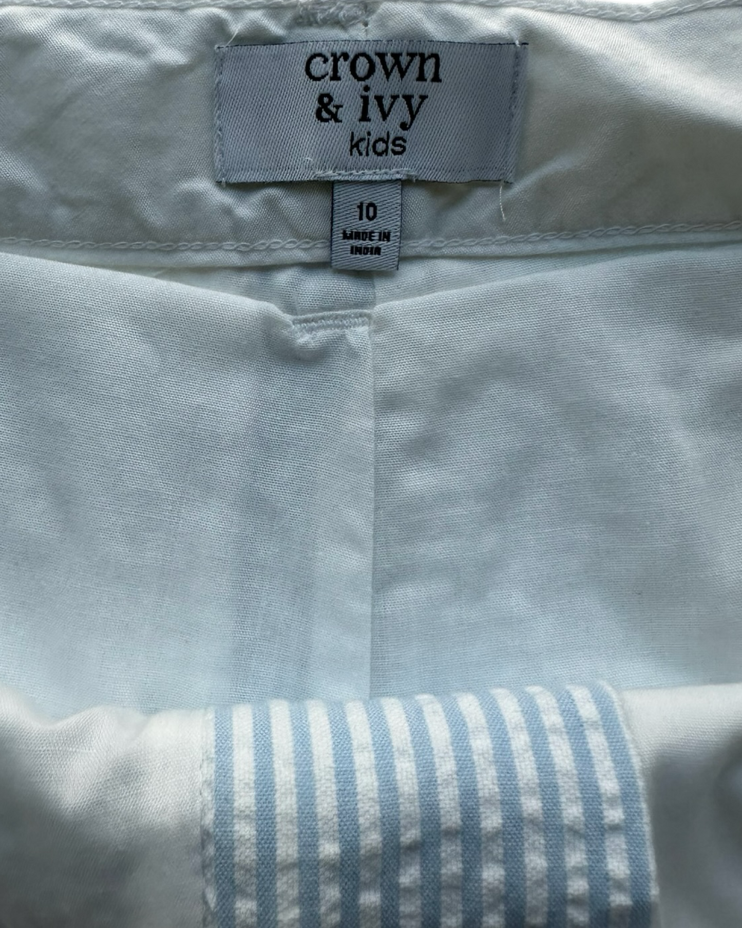 10Y Youth Girl Crown & Ivy Striped Short.