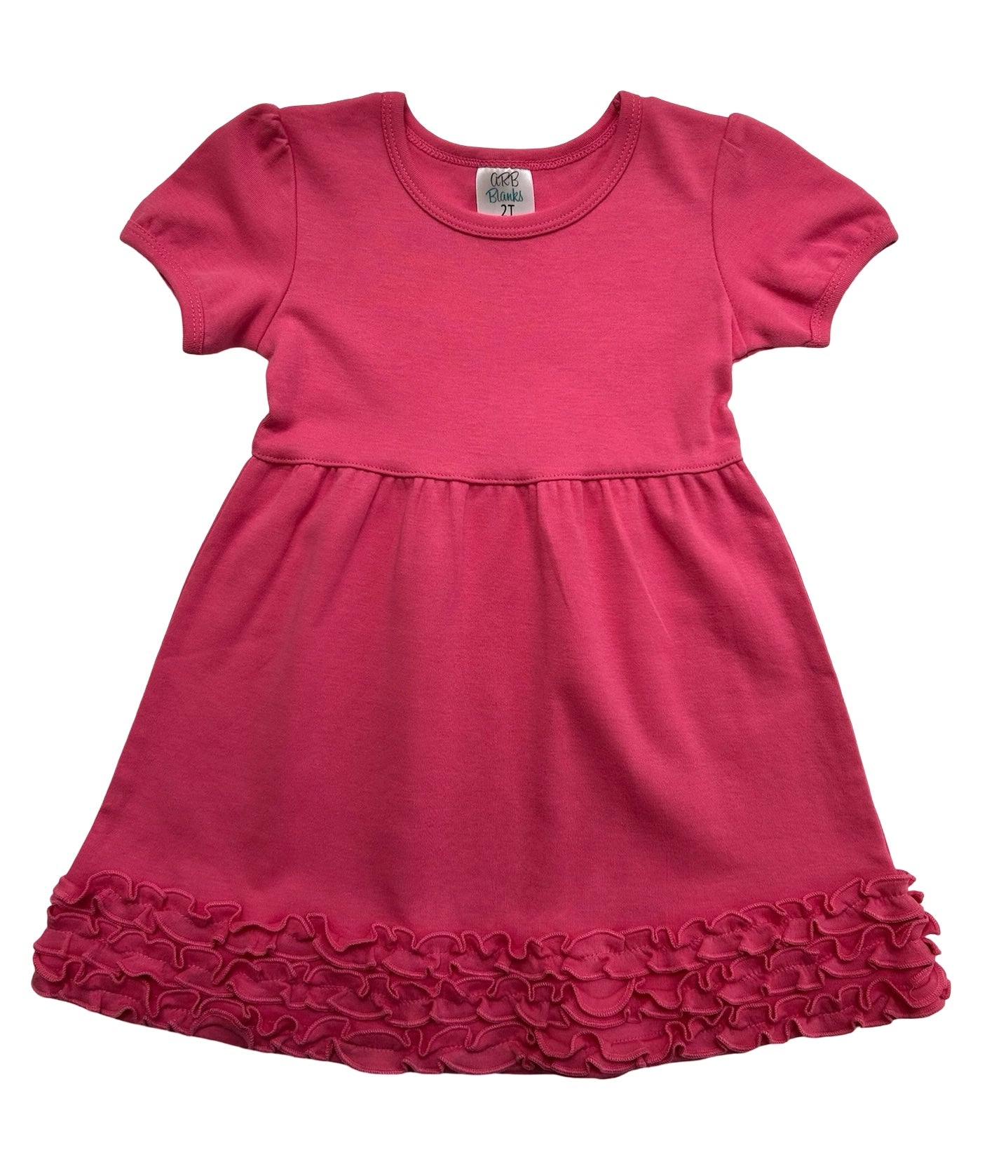 2T Toddler Girl ARB Blanks Pink Short Sleeve Ruffle Empire Waist Dress