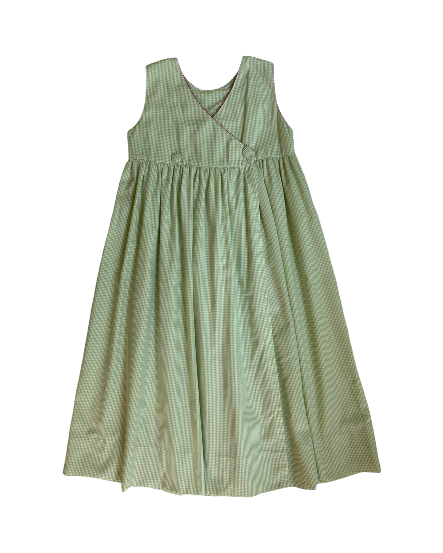 6x Girls Green Gingham Smocked Whale Beach Dress