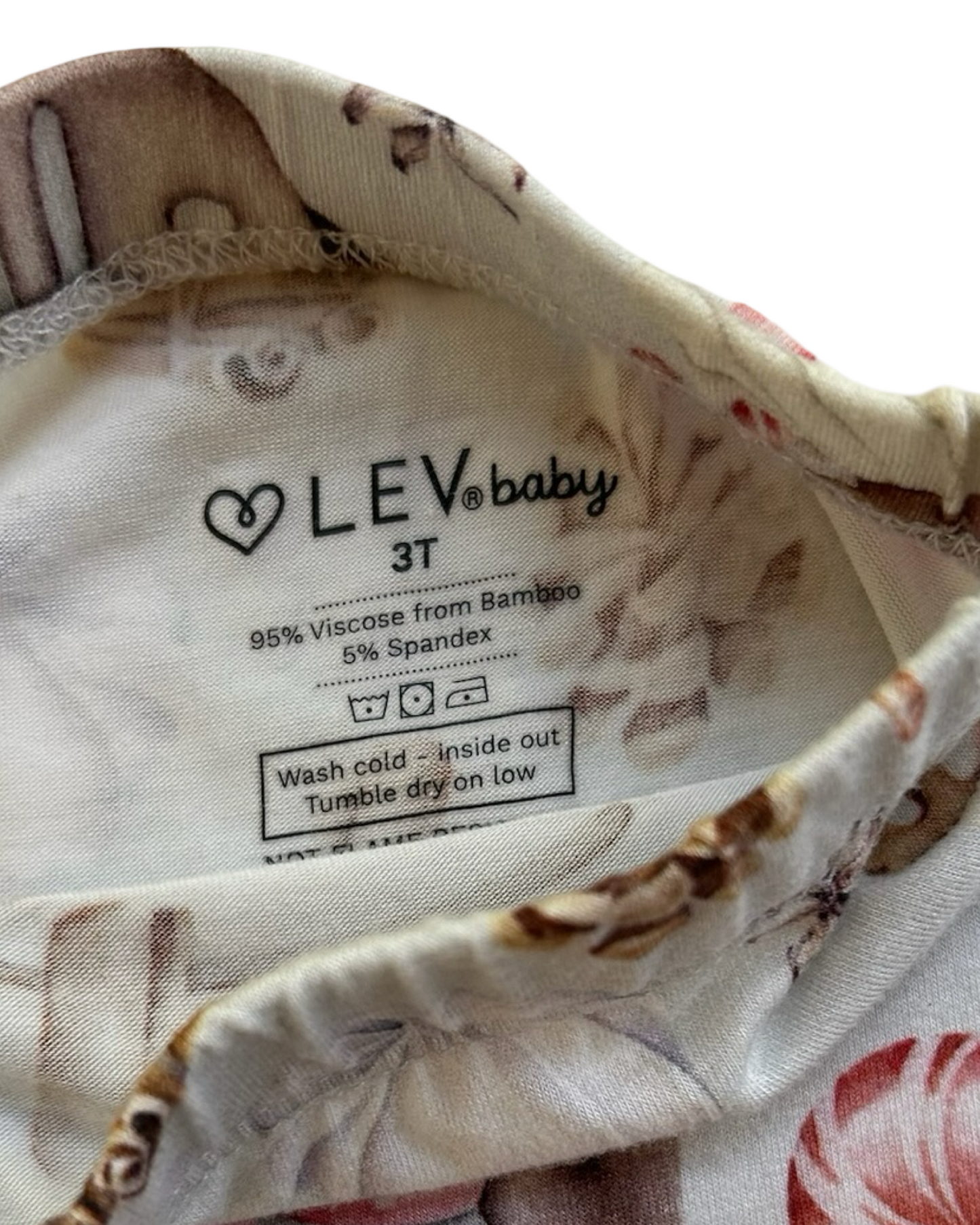 3T Toddler Girls Lev Baby Christmas Joy Cocoa Bamboo Lounge Pajama 2 Piece Set