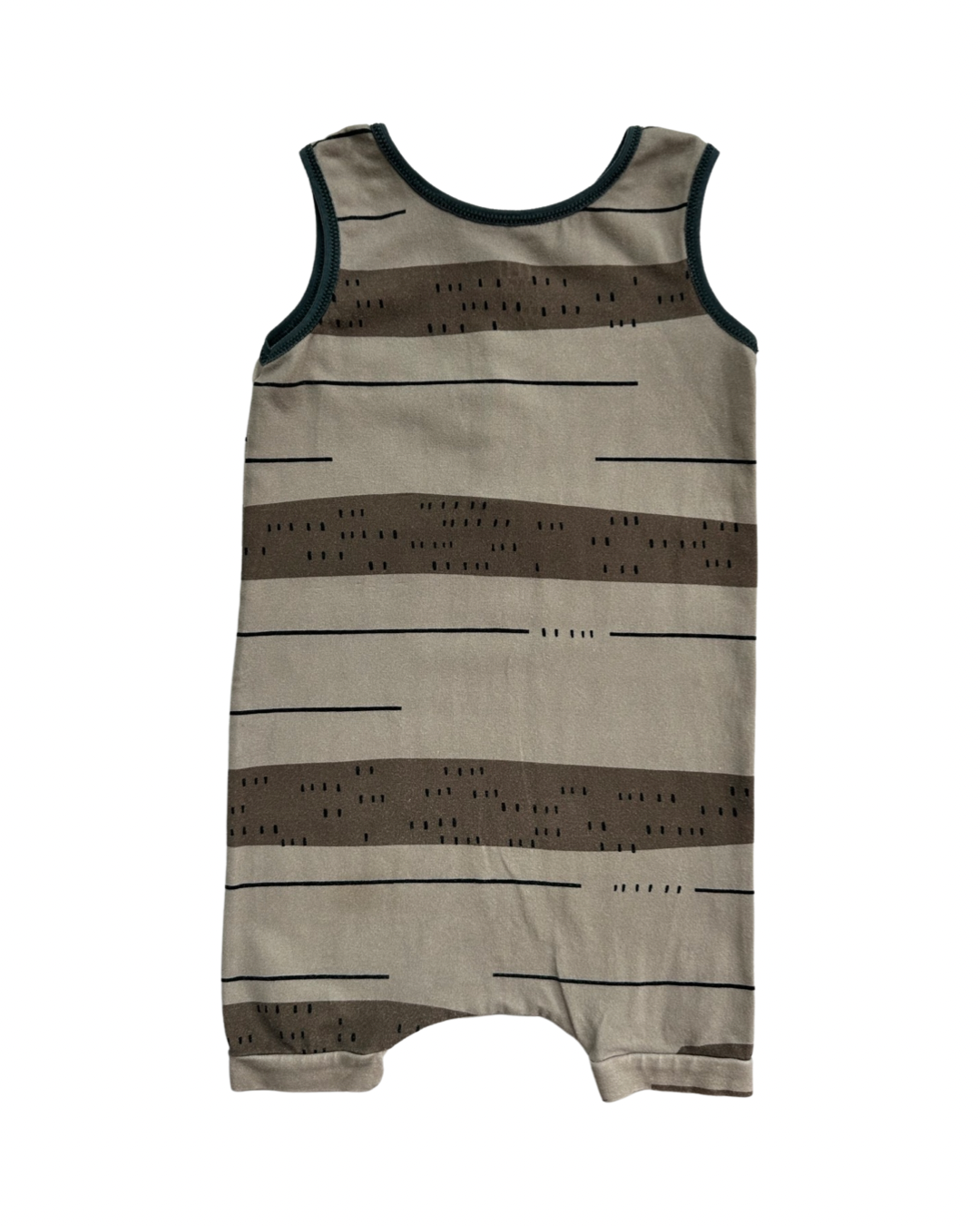 18-24M Baby Boy RAGS to Raches Brown Watermelon Tank Shortie Romper