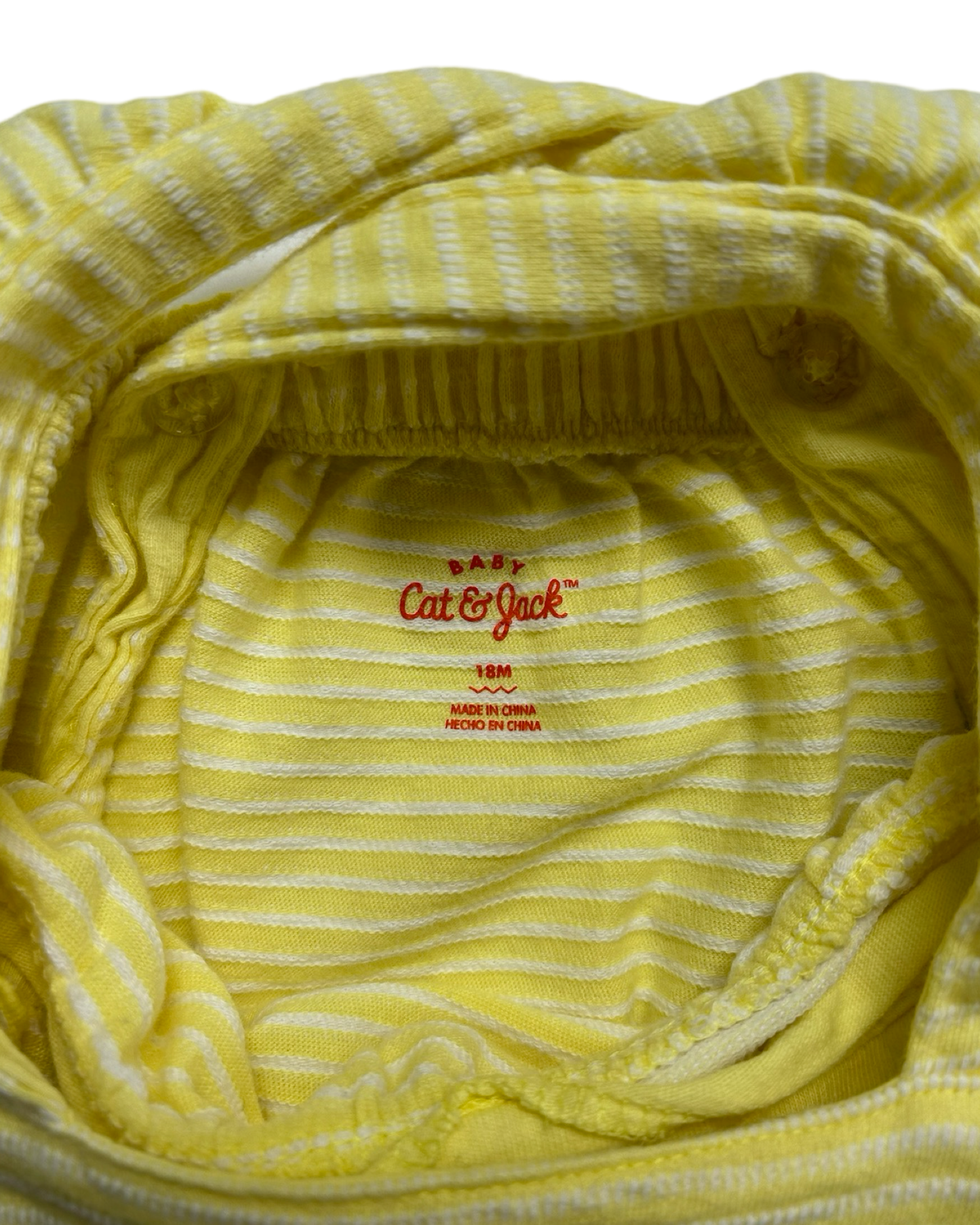 18M Baby Girl Yellow Cat & Jack Bubble Romper