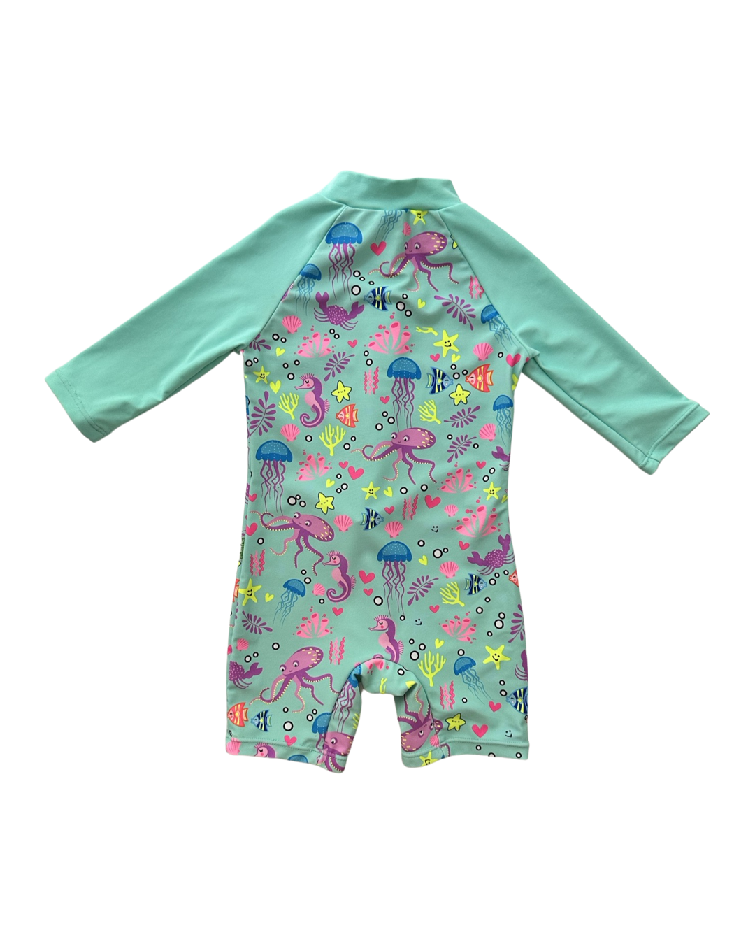 6-9M Baby Girl UpandFast Aqua Under the Sea RashGuard Swim Suit