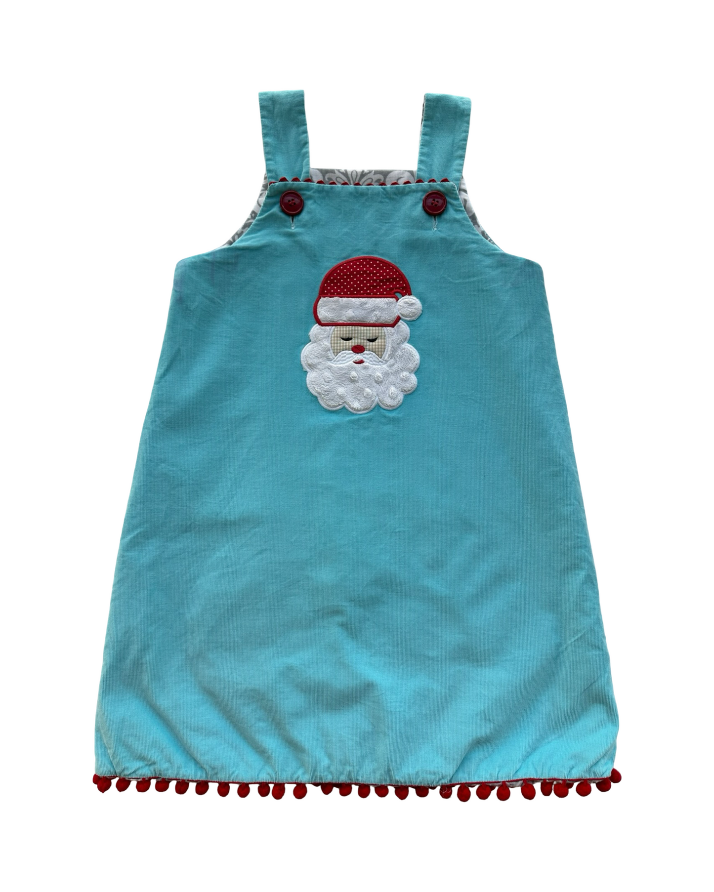 6T Toddler Girls Shrimp & Grits Reversible Bird 🐦/ Santa Claus 🎅 Corduroy Dress.