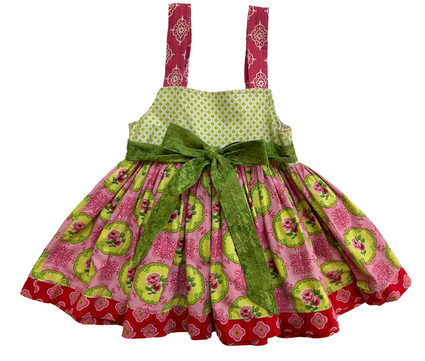 24M KPea Baby Girl’s Multicolor Dress Sleeveless Ruffle Floral.