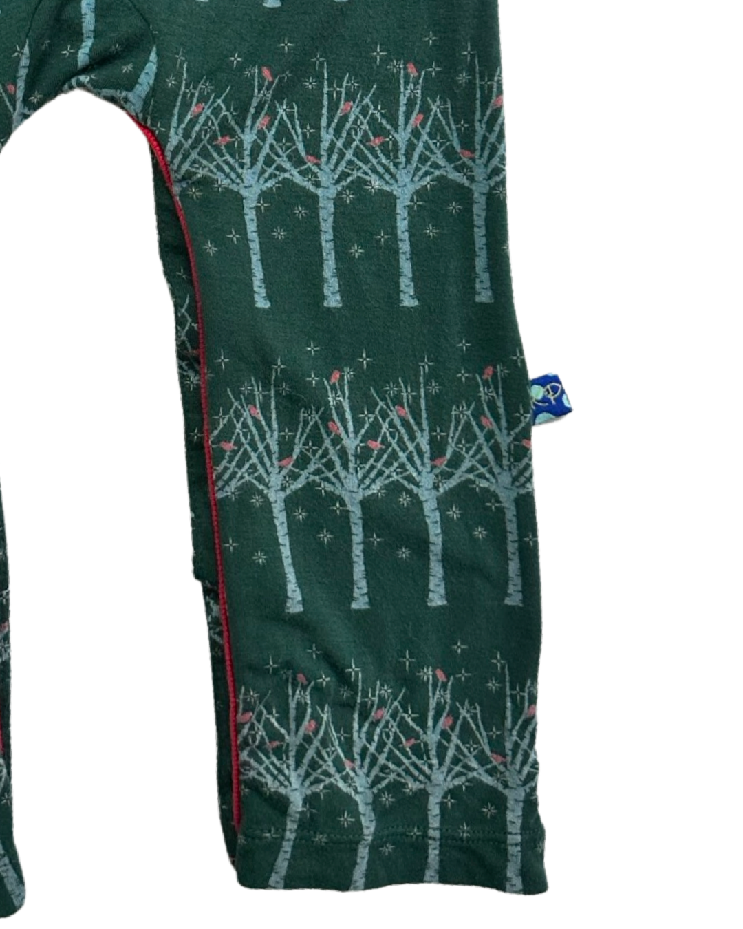 18-24M Baby Boy Bamboo KicKee Pants Green Pine Frosted BirchTree Long Sleeve Polo Romper