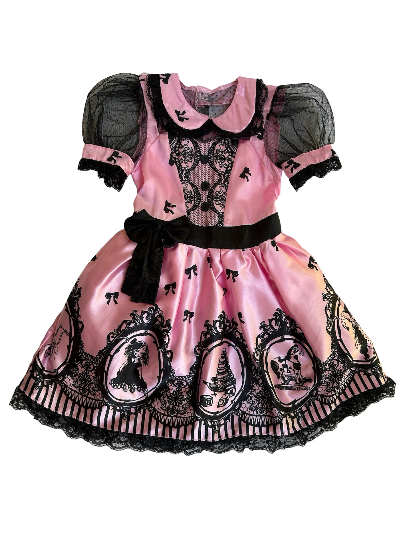 4T /5T / 6x Girls Small Hyde And Eek! Pink Wicked Wind-Up Doll Steampunk Halloween Costume
