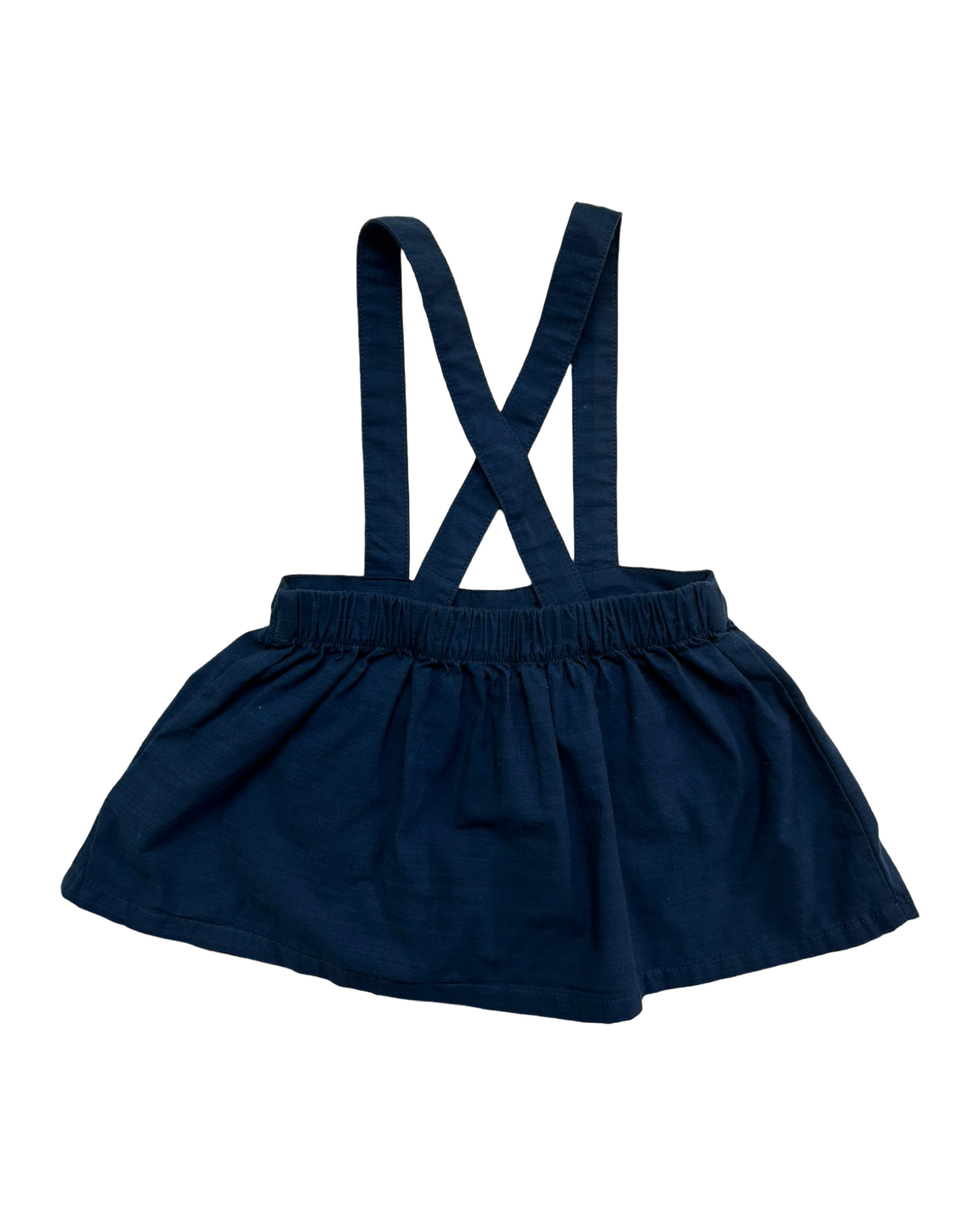 12M Baby Girl Cat & Jack Navy Apple Suspender Overall Dress Skirt