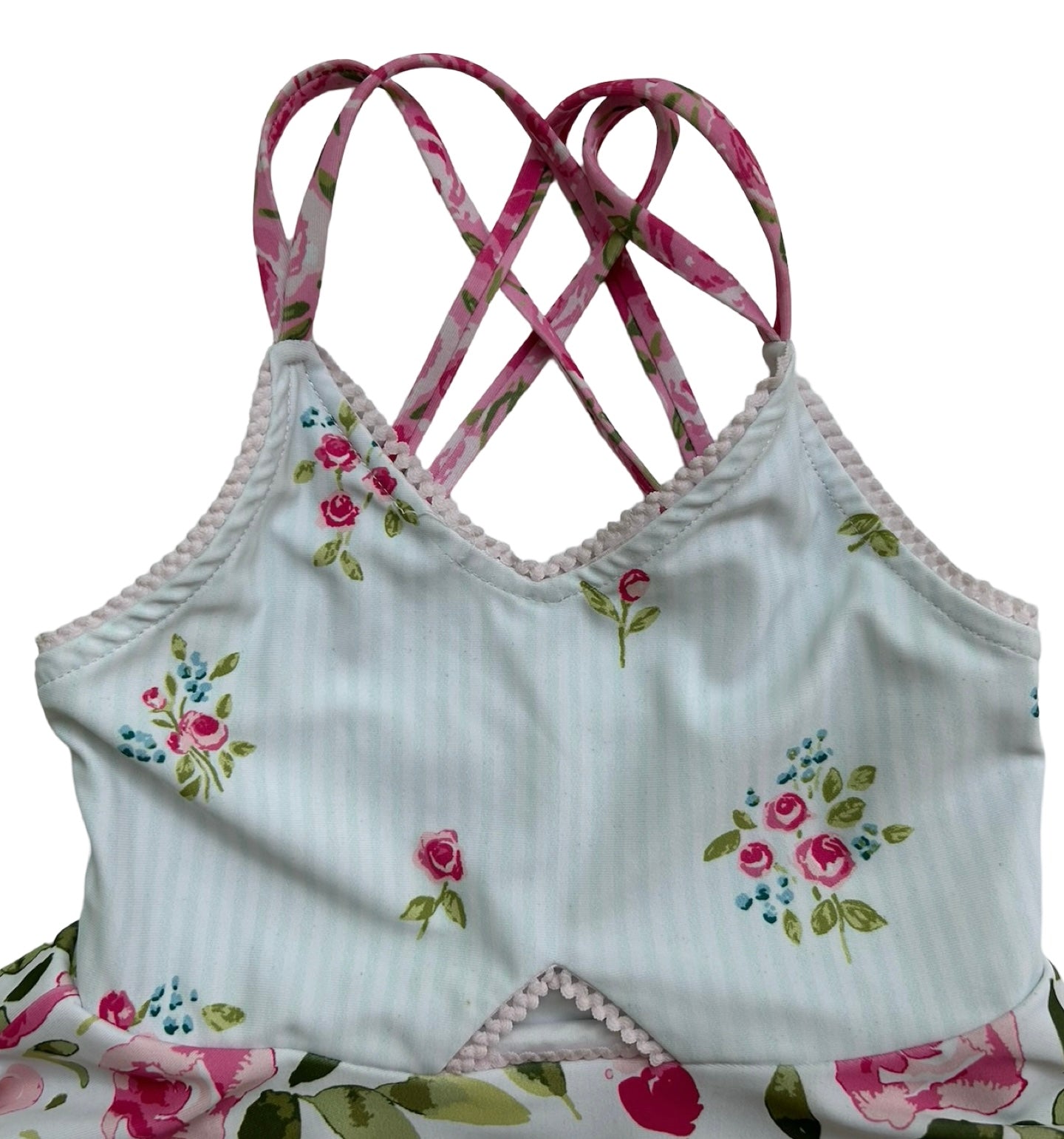 2T Toddler Girl Sweet Honey Floral Swim Suit One Piece.