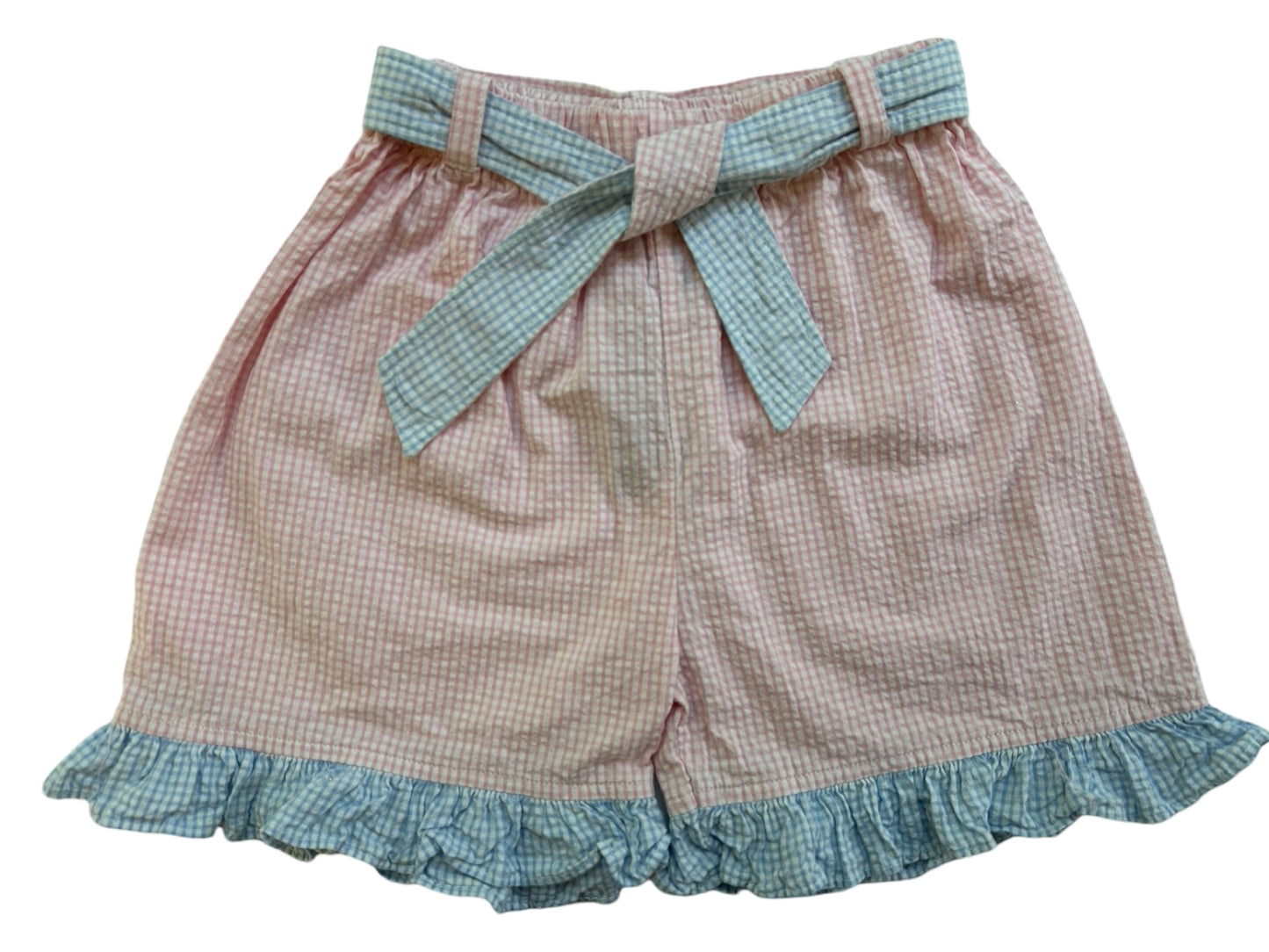 4T Toddler Girls Zuccini Tiny Check Gingham Ruffle Short.