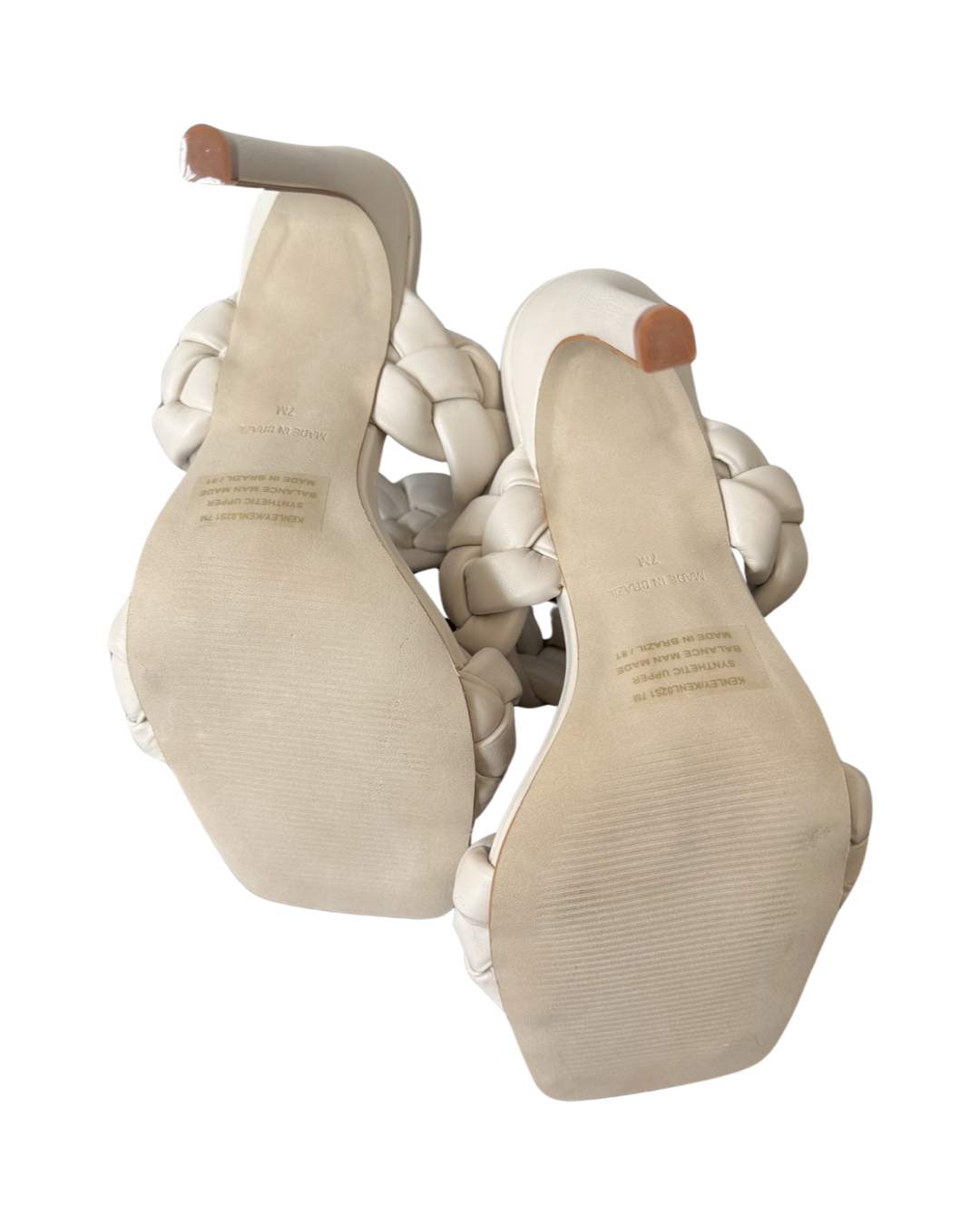 Steve Madden Kenley Off White Ivory Braided Strap Heels Women Size 7M
