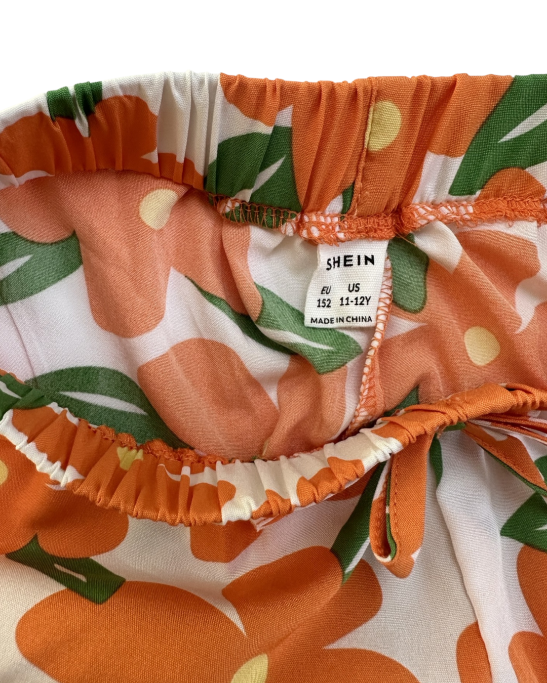 Youth Girls 11Y - 12Y Shein Orange Floral Shorts