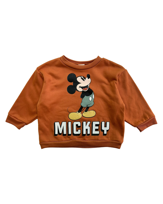 3T Toddler Boy Disney Junior Mickey Mouse Bronze Long Sleeve Pullover Sweater.